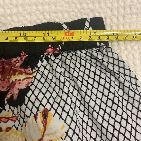 Japna Lounge Pants Women’s Size Medium Wide Leg Floral Fishnet Design Pull Up - Picture 5 of 8